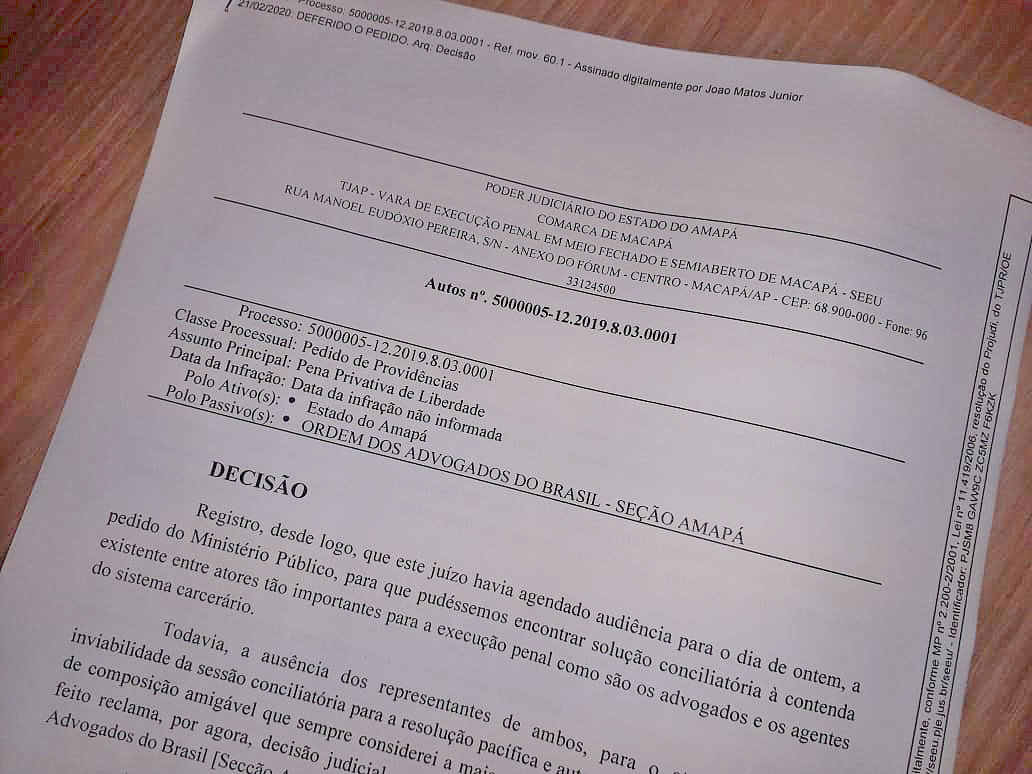 Vara de Execuções Penais defere pedido da OAB/AP e estabelece punição por atrasos nos atendimentos no IAPEN